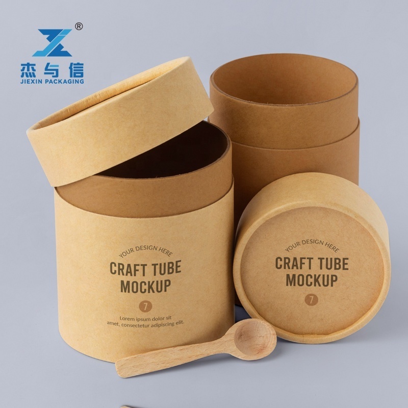 Cylinder Printed Skincare Containers Kraft Cardboard Packaging Round Box Push Up Paper Tube Cardboard Tube Packaging