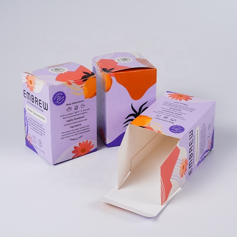 Custom Paper Card Color Printing Box Flower Tea Coffee Package Boxes With Logo Custom Printed Tea Packaging Box