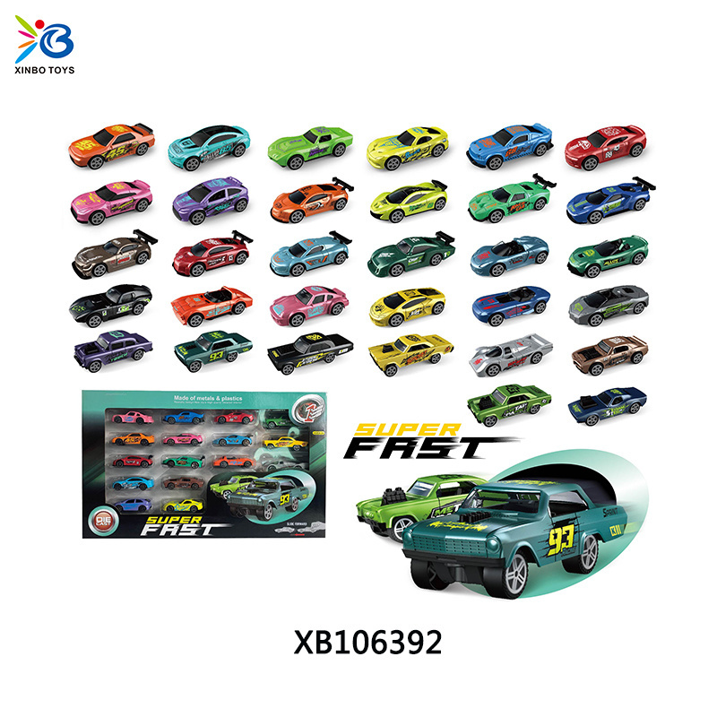 Car Toy Set Car Mini Friction Car Toy for Kids 8pcs/ 16pcs Promotion Toy Vehicle Set Slide Alloy Die Cast Metal New Unisex ASTM