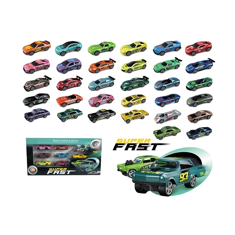 Car Toy Set Car Mini Friction Car Toy for Kids 8pcs/ 16pcs Promotion Toy Vehicle Set Slide Alloy Die Cast Metal New Unisex ASTM