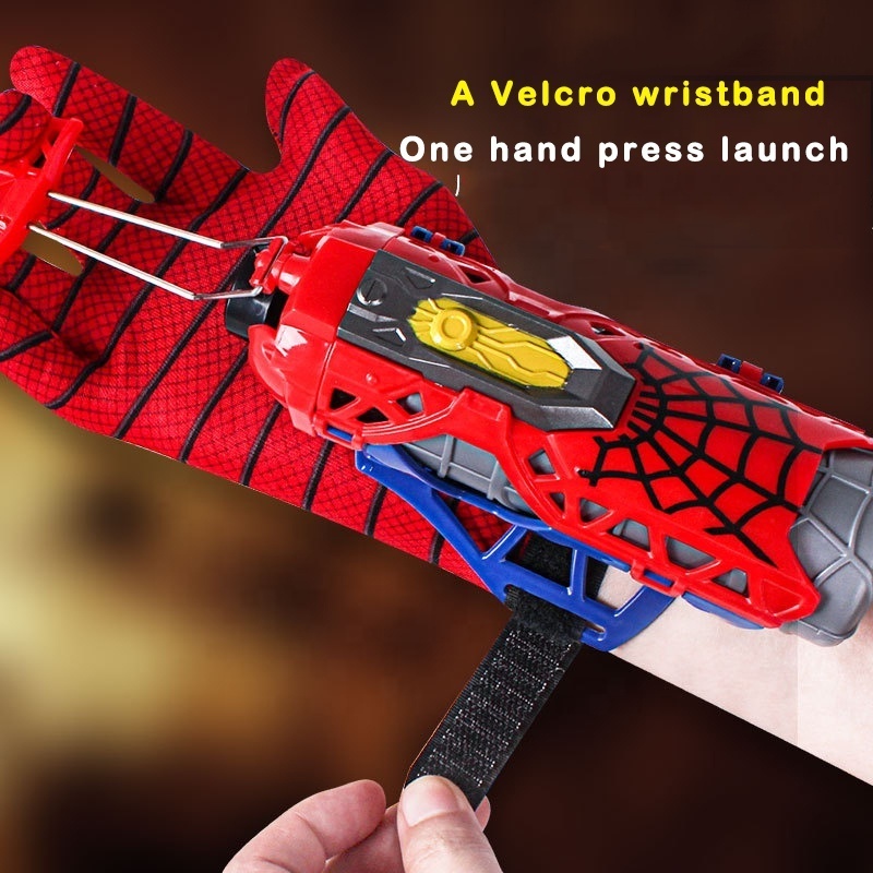 Best Sellers 2023 Spider Man Web Shooter Hero Play Role Tech Whap Wrist Launcher Device Novelty Gag Toys