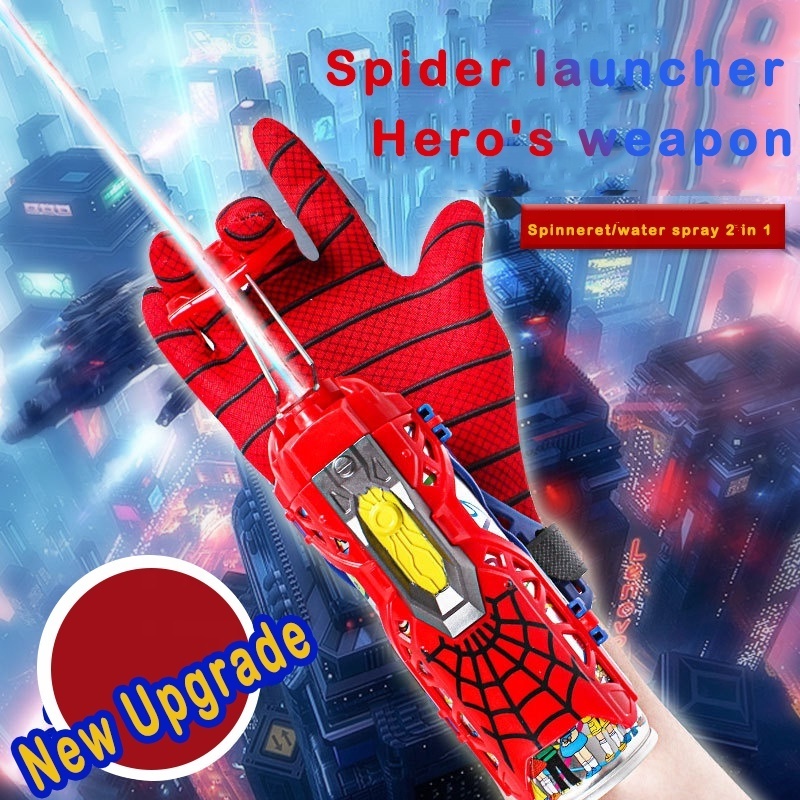 Best Sellers 2023 Spider Man Web Shooter Hero Play Role Tech Whap Wrist Launcher Device Novelty Gag Toys