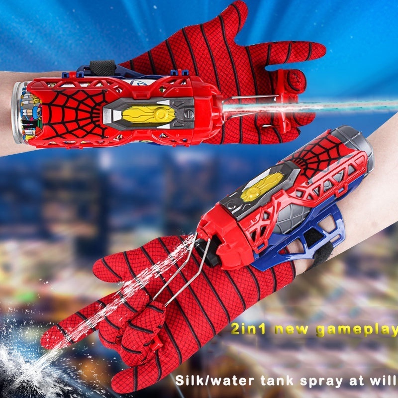 Best Sellers 2023 Spider Man Web Shooter Hero Play Role Tech Whap Wrist Launcher Device Novelty Gag Toys