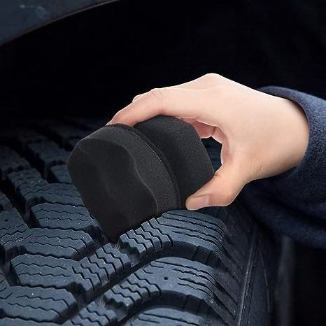 Large Tire Shine Applicator Pad - Tyre Brush Tire Dressing Applicator Hex Grip Soft Sponge Pad