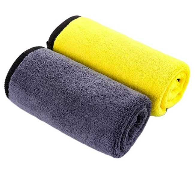 Dual Layer 600GSM Microfiber Car Cleaning Cloth Quick Dry Automotive Detailing Towel Wax Polishing Made Coral Fleece Polyester