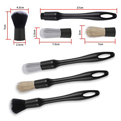 Ultra Soft Car  Brush Set Soft car detailing brush set Auto hot selling  wheel brushes 3pcs Car Wash Auto Cleaning