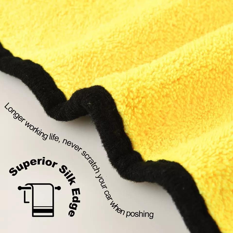 Dual Layer 600GSM Microfiber Car Cleaning Cloth Quick Dry Automotive Detailing Towel Wax Polishing Made Coral Fleece Polyester