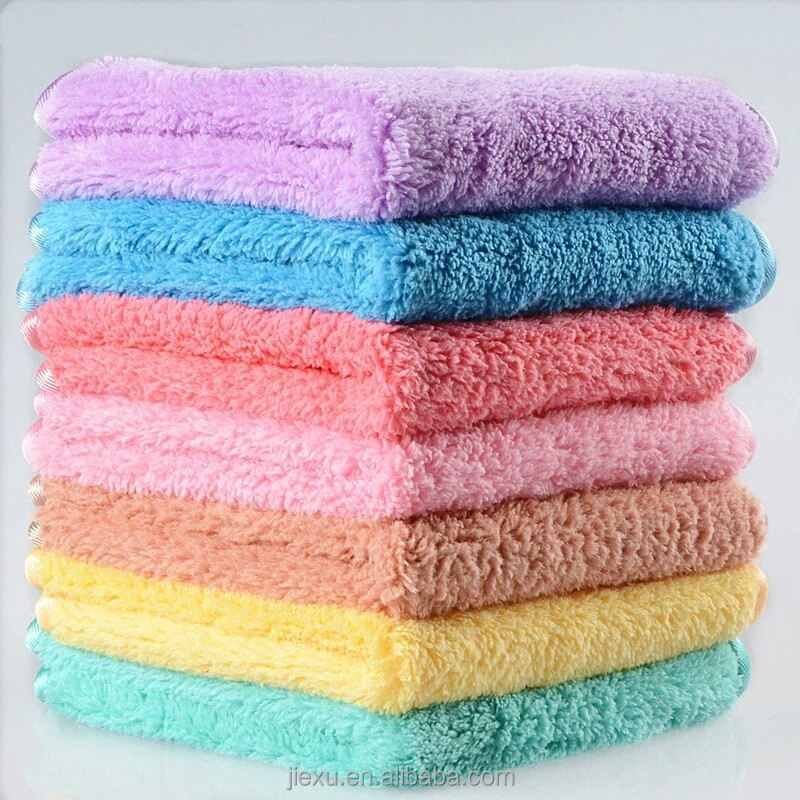 Hair Salon Bath /Sports /Airplane Adult Woven using microfiber Weft Knitting Plush Microfiber Coral Fleece towels