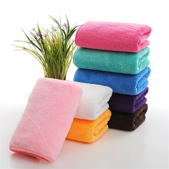 Hair Salon Bath /Sports /Airplane Adult Woven using microfiber Weft Knitting Plush Microfiber Coral Fleece towels