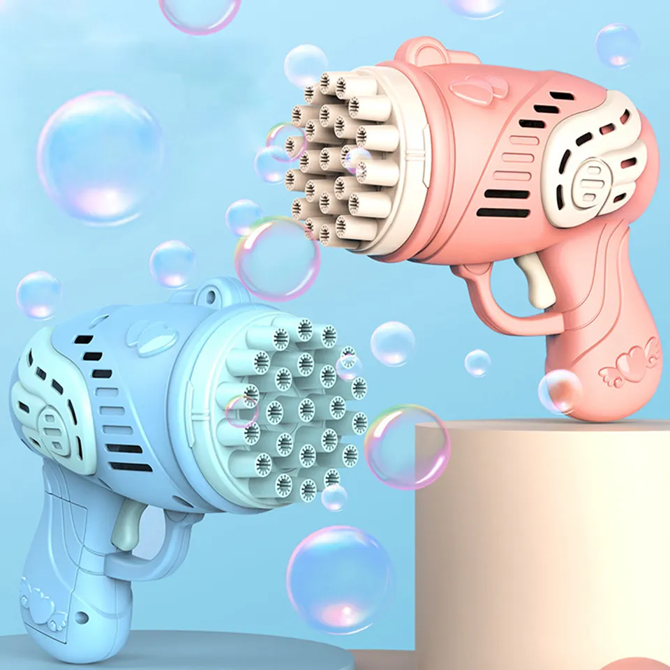 Small Professional 23 Hole Gatling Electric Bubble Making Machine Guns 2023 Summer Toys For Kid