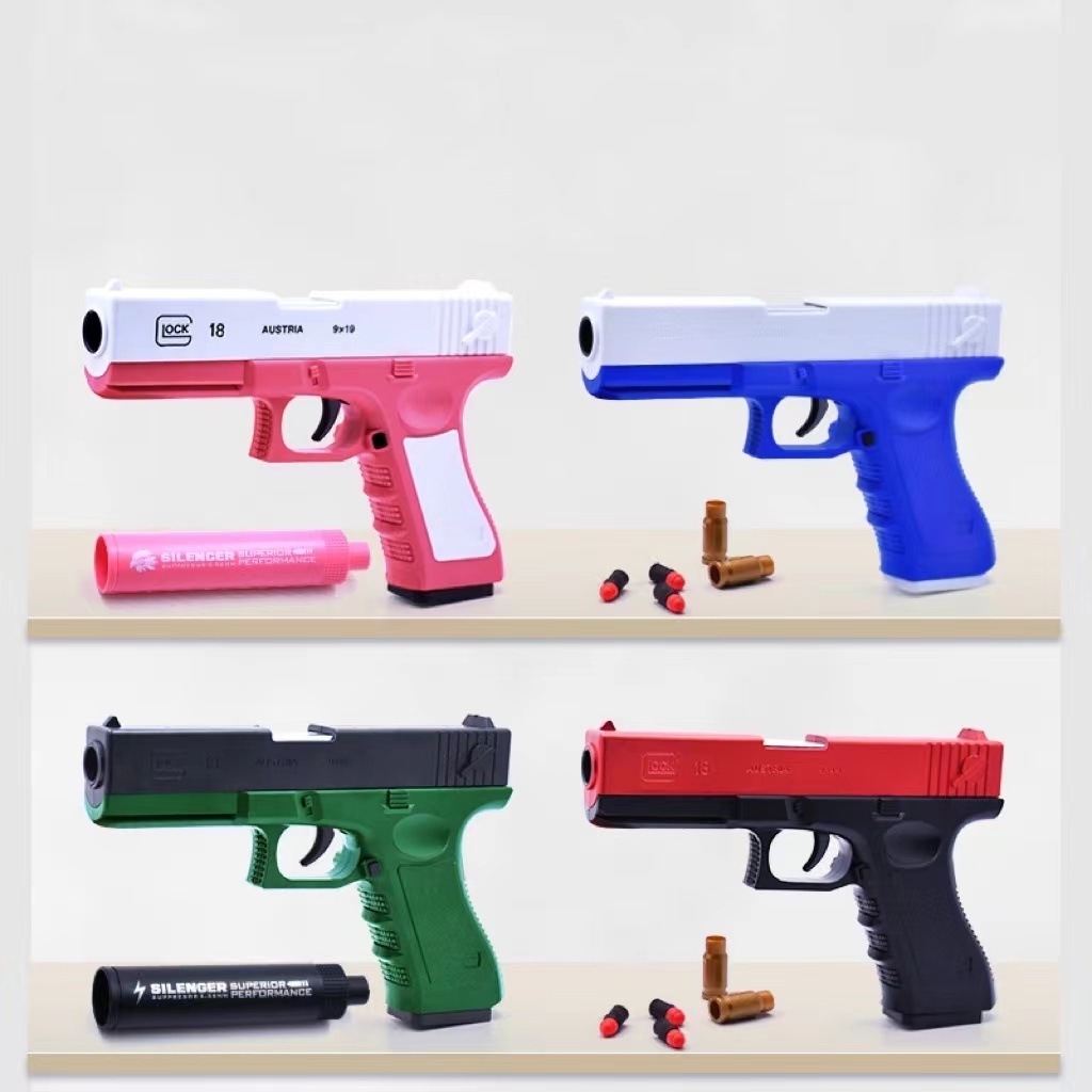 Hot Selling G18 Soft Bullet Toy Gun Soft Bullet Pistol With Shell Ejection Pistol Toys Foam Blaster For Kids