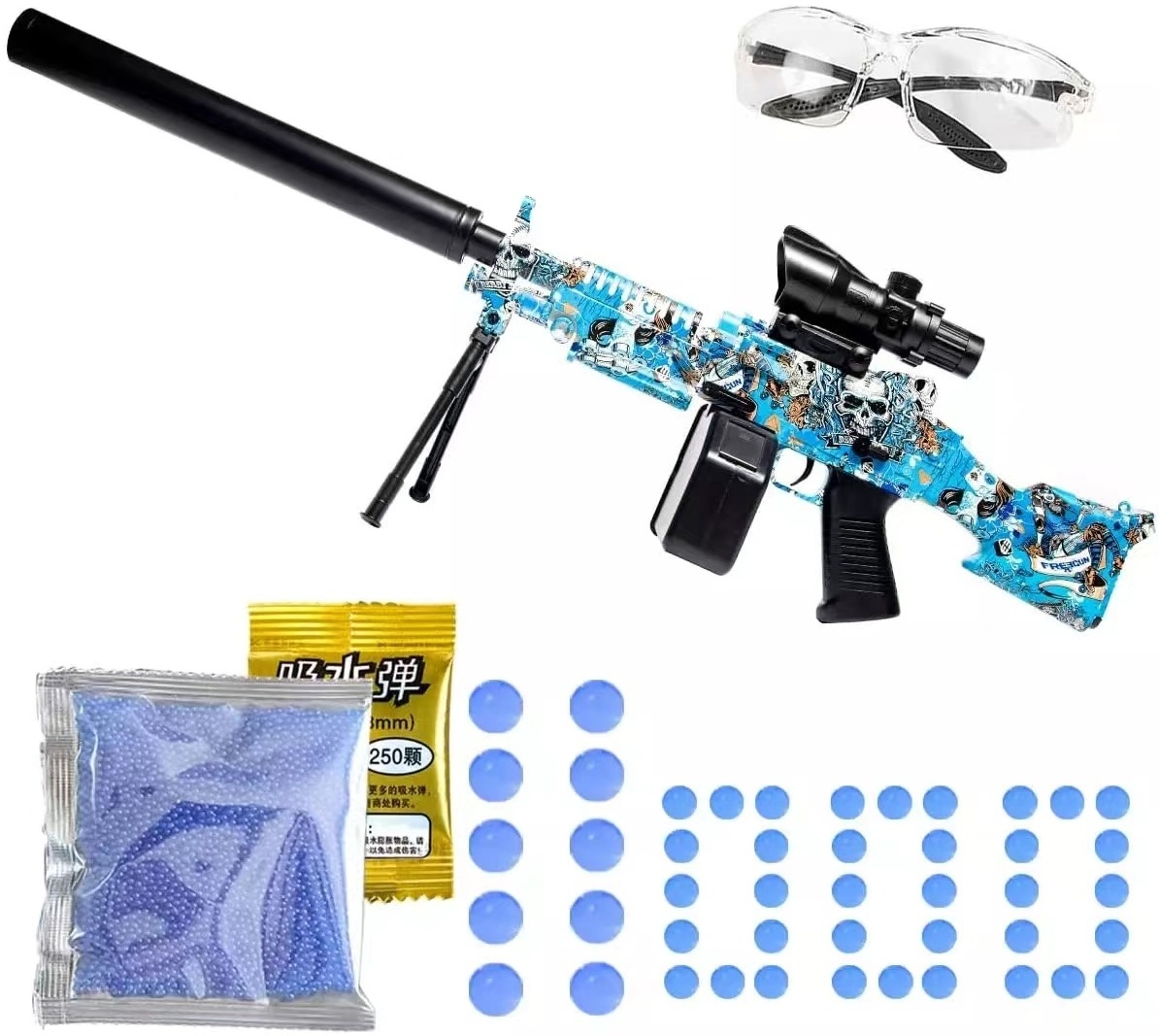 Fully Automatic Gel Water Gun Pistol Ak47 Uzi M416 M4 Ammo Orbie Electric Splatter Ball Gun Bla ster