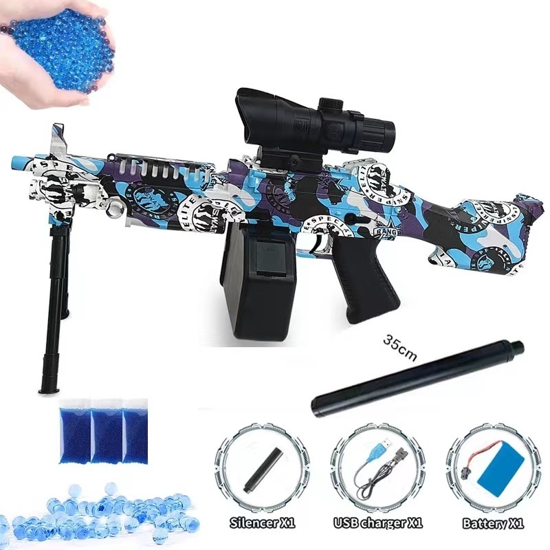 Fully Automatic Gel Water Gun Pistol Ak47 Uzi M416 M4 Ammo Orbie Electric Splatter Ball Gun Bla ster