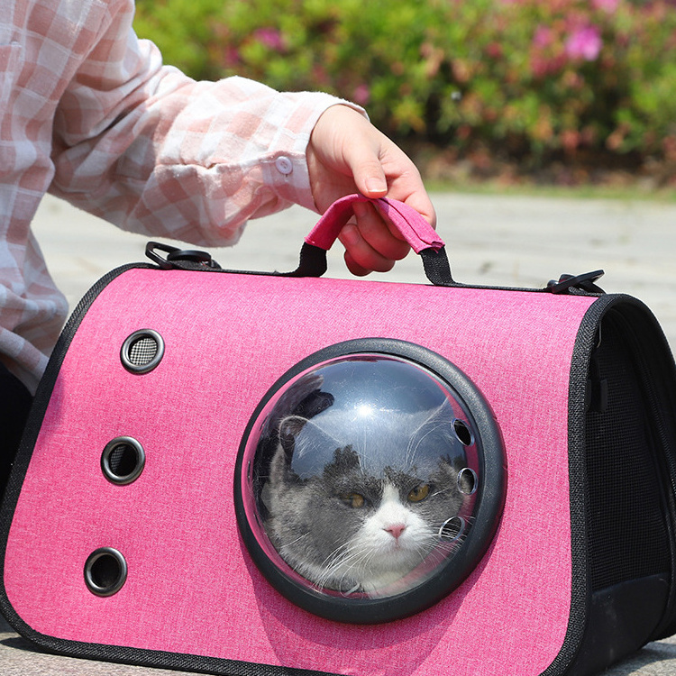 Transparent  Window Canvas Large Pet Carrier Cat Dog Breathable Pet Walk Big Bag Bubble Cat Backpack