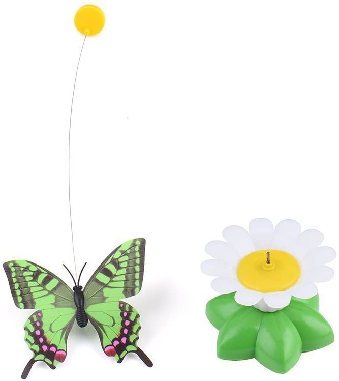 Hot Sale Electric Butterfly Flying Around The Flower Pet Automatic Cat Toy