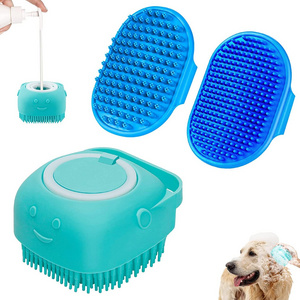 Wholesale 3pcs Pet Bath  Shampoo Brush Dog Scrubber For Bath No Slipping Silica Gel Shower Grooming Massaging Washing Brush