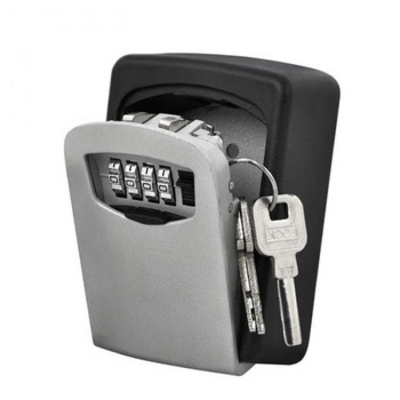 Wall Mounted Aluminum Alloy Key Safe Box Weatherproof 4 Digit Combination Keys Storage Lock Boxes Indoor Outdoor