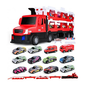 Hot Construction Toys Car with 12  Mini Cars Wheels Trucks Set for Age 2-3 2-4 3-5 Birthday Party Boy Gifts for Kids