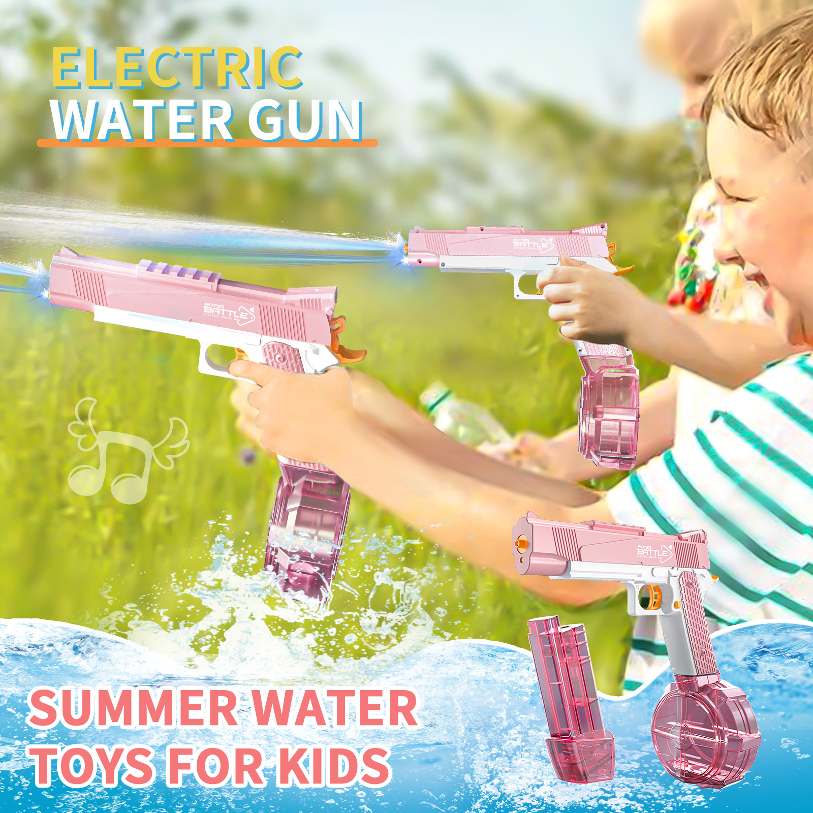 Summer outdoor shooting games free disassembly combination DIY kids 2023 new toy gun CY038 electric high speed water gun