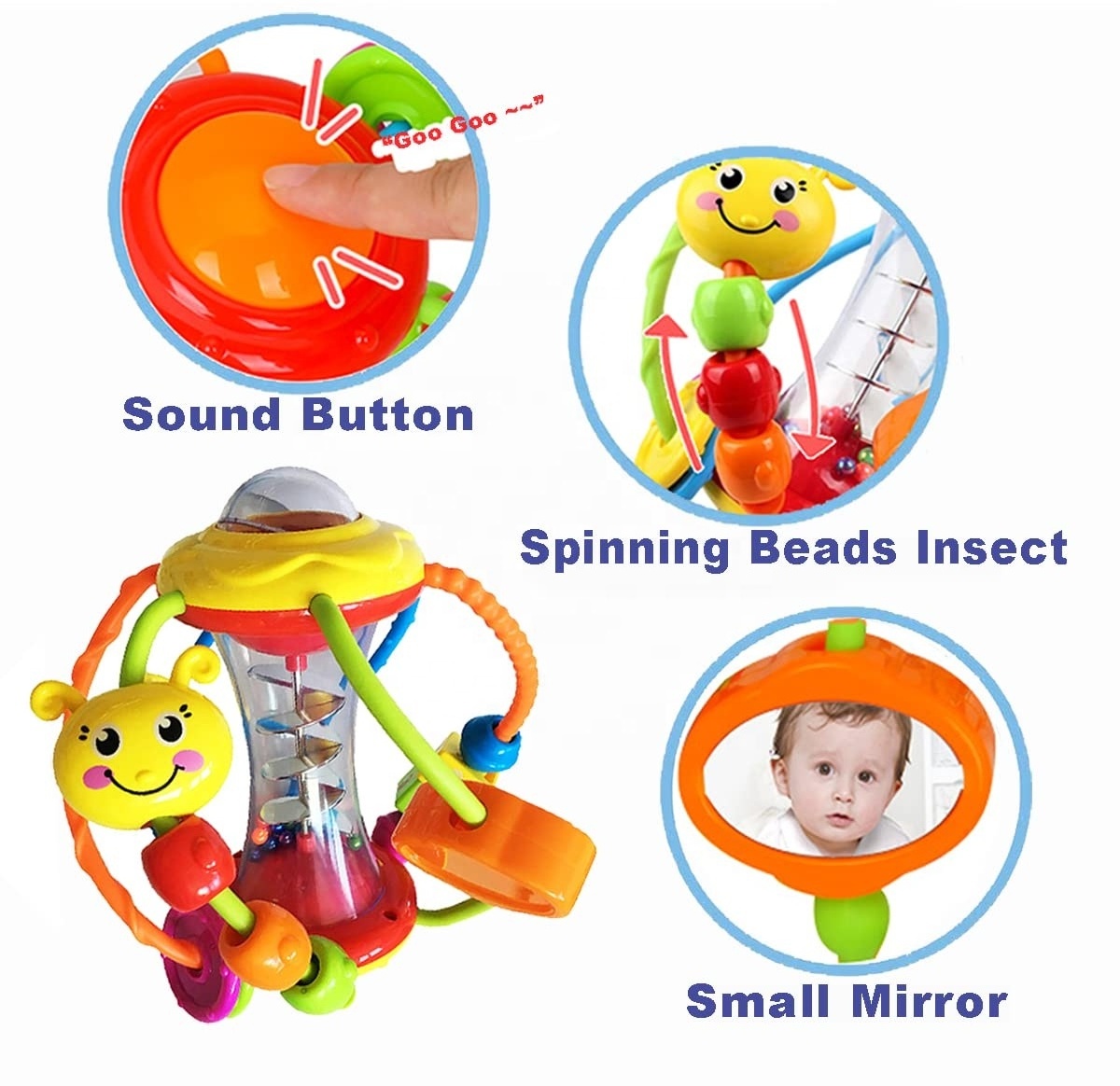 0-12 Months Early Education Activity Ball Baby Rattle Soothing Bed Bell Plastic Toy Gift Set Toddler Activity Sound Ball