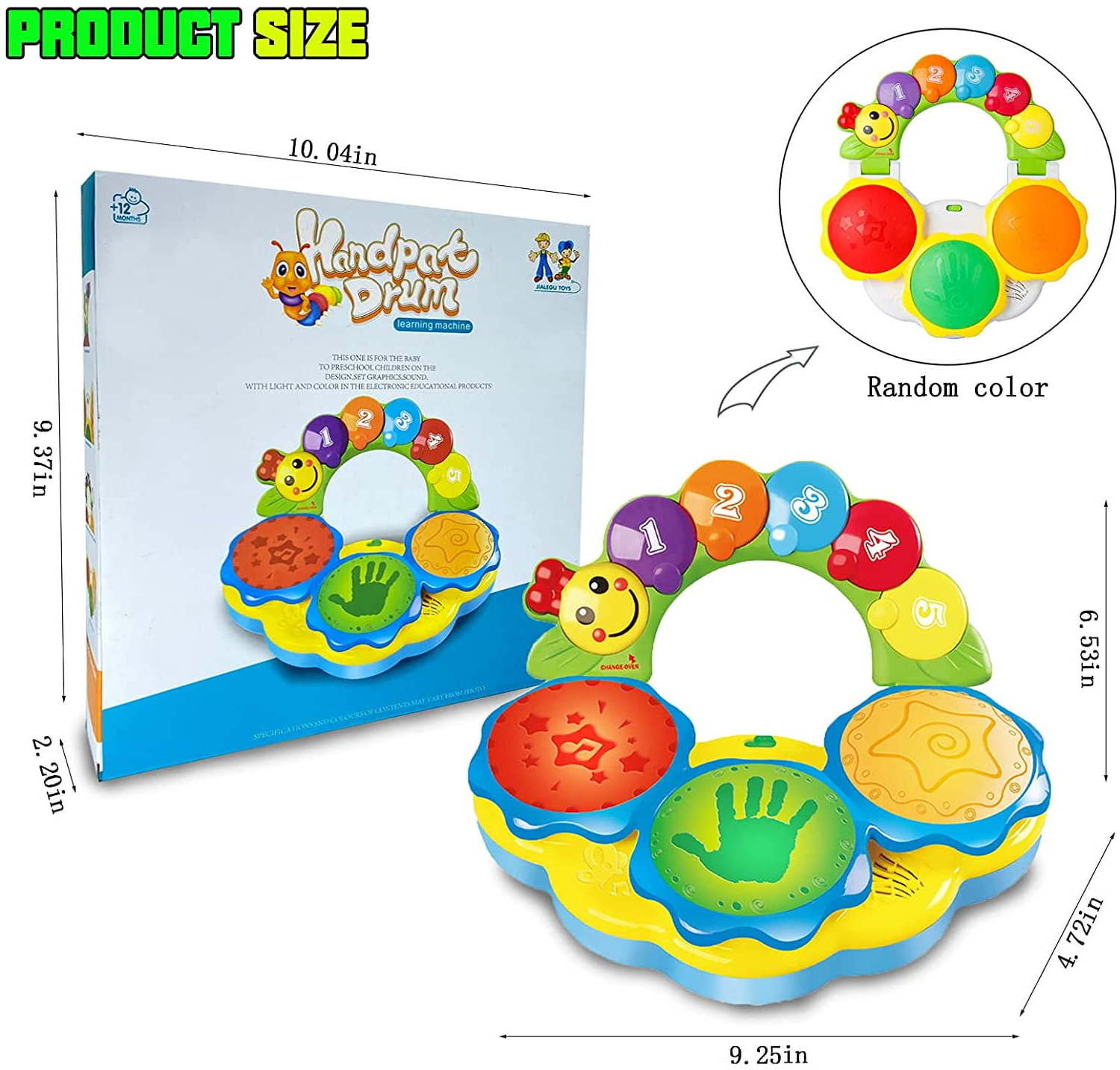 Baby Musical piano Toy Hand drum Music 2 in 1 children colorful flash early education toys