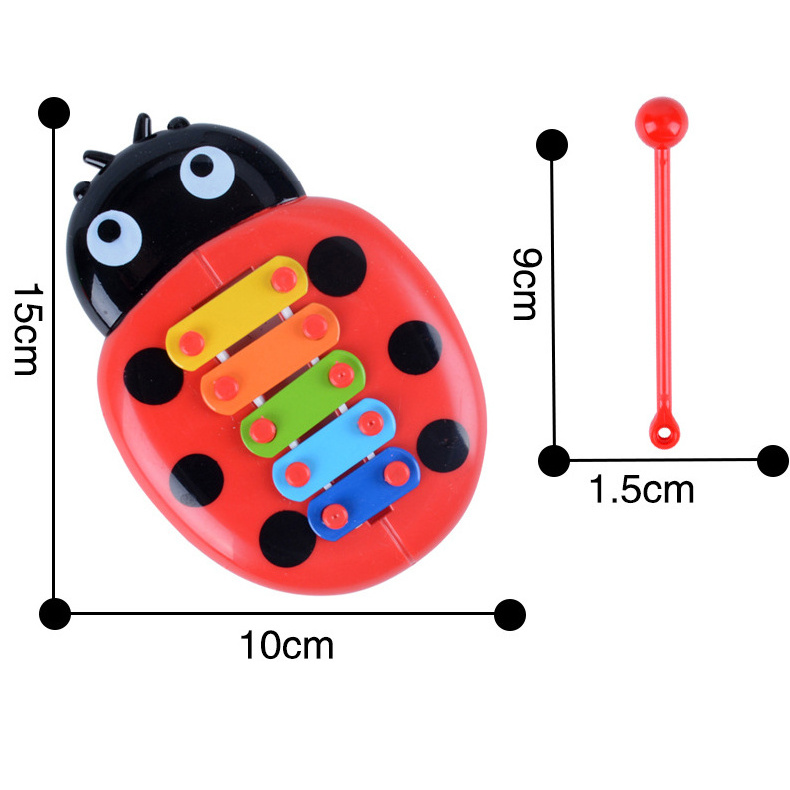 New insect hand knock piano baby early education cartoon ladybug music toy children percussion instrument toys