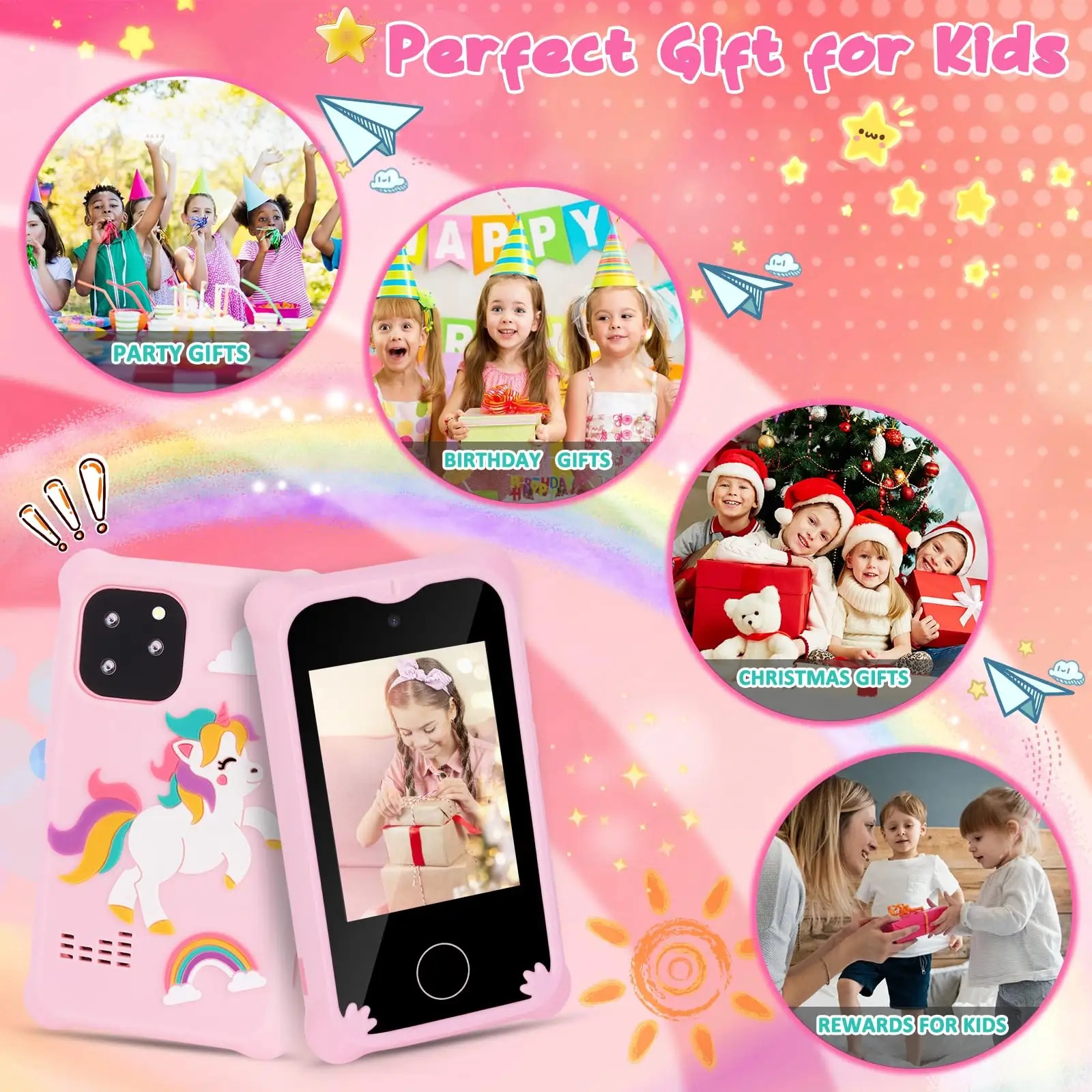 hot selling 2023 cheap phones kid toy Multiple Games Mode MP3 Music Dual Camera touch screen Small Smart phone kids toy