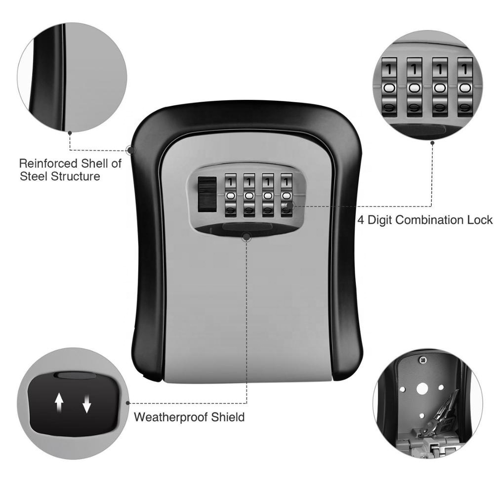 Wall Mounted safe Storage Hide digital Combination key security password lock box 4 digit wall mounted key lock boxes