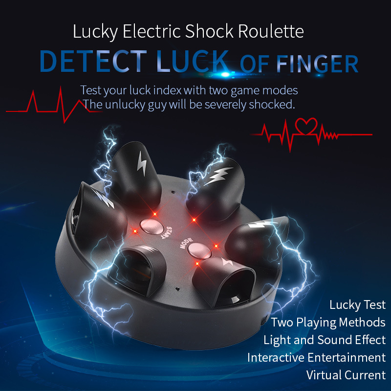 Fast Delivery Tricky Electric Finger Lie Detector Finger Shock Game Shocking Roulette Shots Reloaded Shock Table Game For Kids