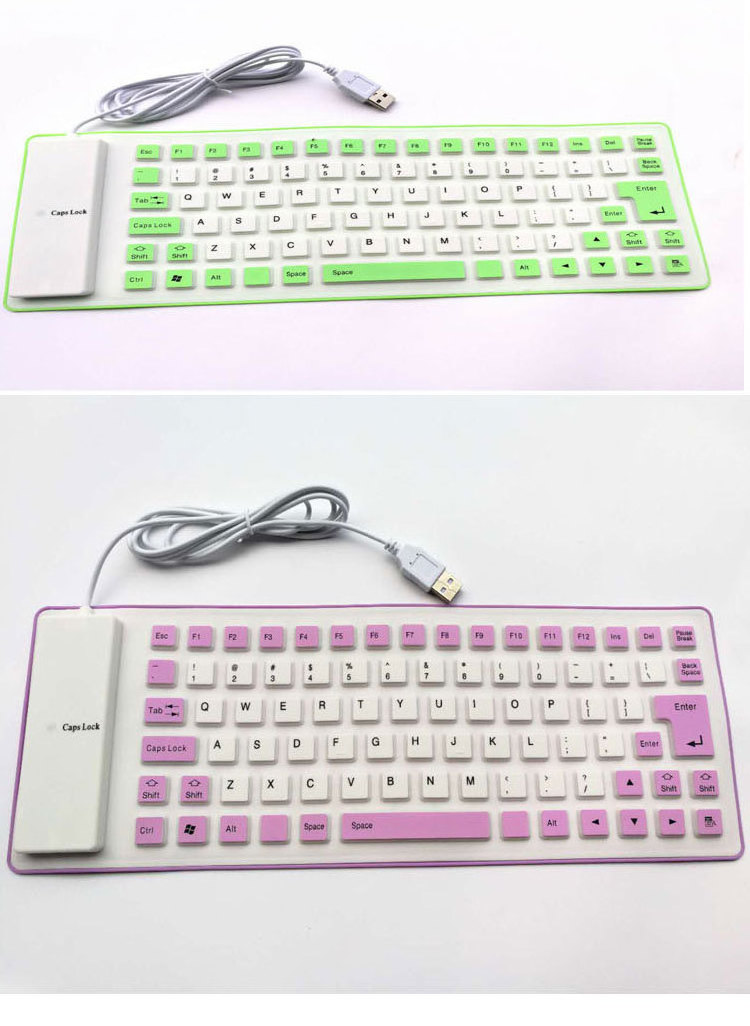 New 88 Keys Portable Waterproof Wired Flexible Soft Silicone USB Keyboard For PC Wholesale