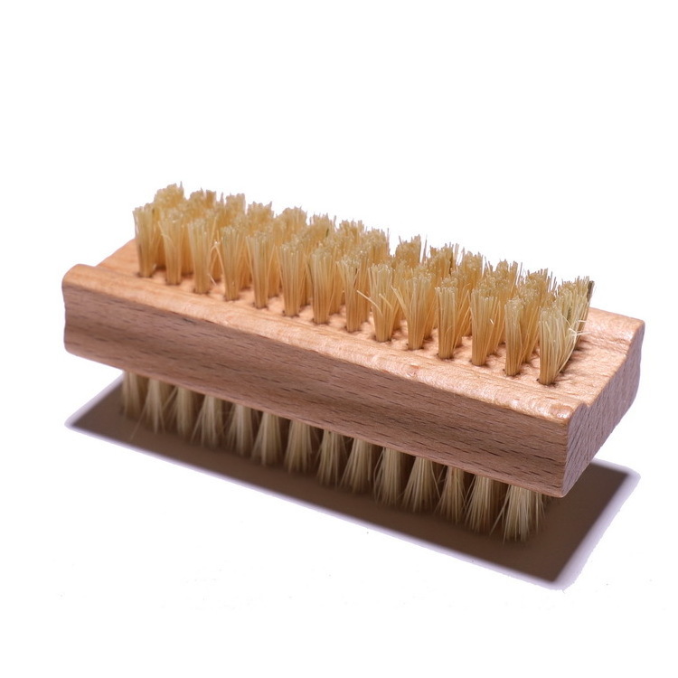 Wholesale Natural Schima Wooden Double Sided Cleaning Brush Washing Hand Boar Hard Bristle Nail Brush Or Foot Brush