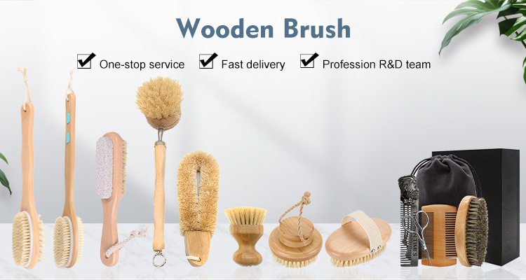 Wholesale Natural Schima Wooden Double Sided Cleaning Brush Washing Hand Boar Hard Bristle Nail Brush Or Foot Brush