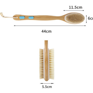 High Quality Manufacturer Mini Massager Foot Scrubber Massage Double Side Long Handle Back Lash Scrub Bath Tiny Brush For Shower