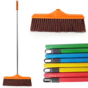 Lightweight Indoor Plastic Broom Head with Feathered Bristles for Home Cleaning Ideal for All Floors Broomstick