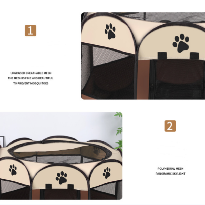 Dog Crate Circular Indoor Pet Tent Oxford Cloth House Pet Delivery Room Fence for Dog Cat Puppy Rabbit Hamster