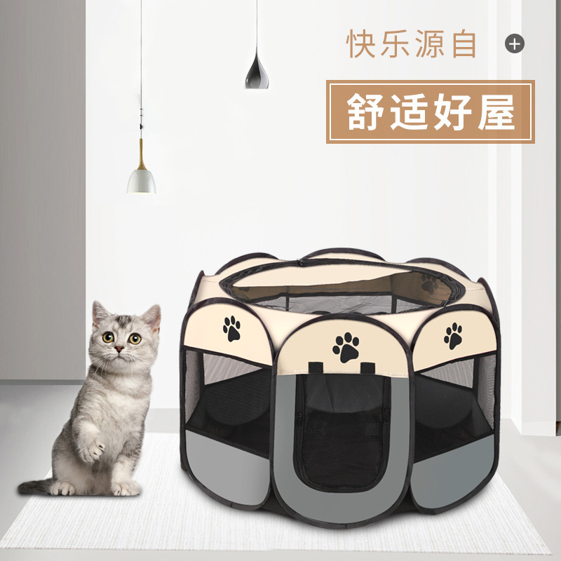 Dog Crate Circular Indoor Pet Tent Oxford Cloth House Pet Delivery Room Fence for Dog Cat Puppy Rabbit Hamster