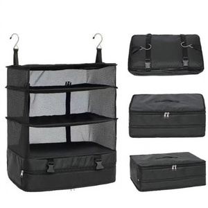 Travel Luggage Organizer Portable Hanging Travel  Shelves Bag foldable travel bag