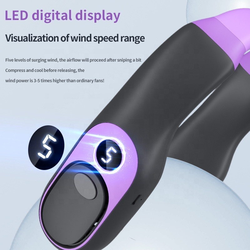 2023 Usb Rechargeable Cooling Personal Fans Bladeless 360 Around Air Foldable Wearable Portable electric Mini Hanging Neck Fan