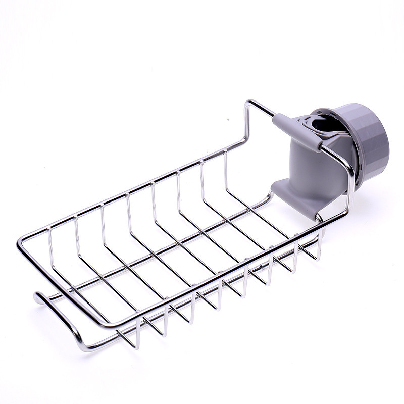 Kitchen Bathroom Stainless Steel Faucet Sets Soap Sponge Storage Holders Faucet Drain Racks