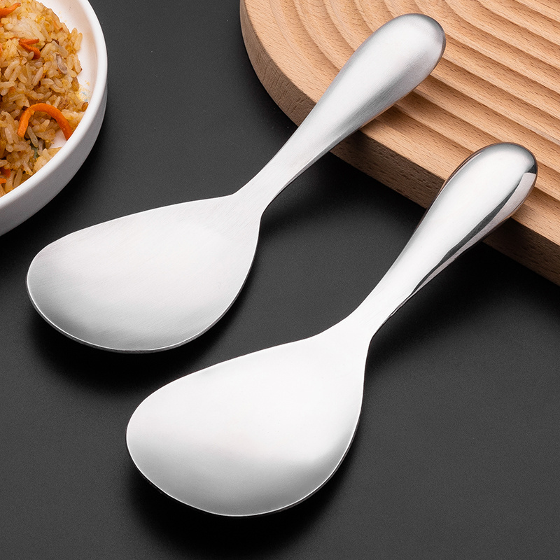 Short Handle Stainless Steel 304/201 Household Spoon Thickened Soup & Salad Serving Utensil