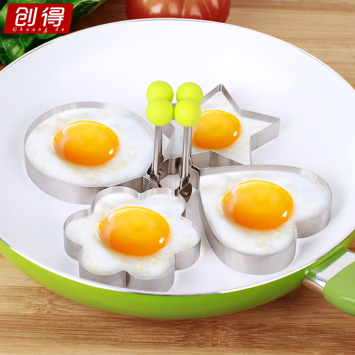 Heart Round Flower Star Shaped Egg Frying Tool Metal Frying Egg Rings Stainless Steel 3D Egg Mold