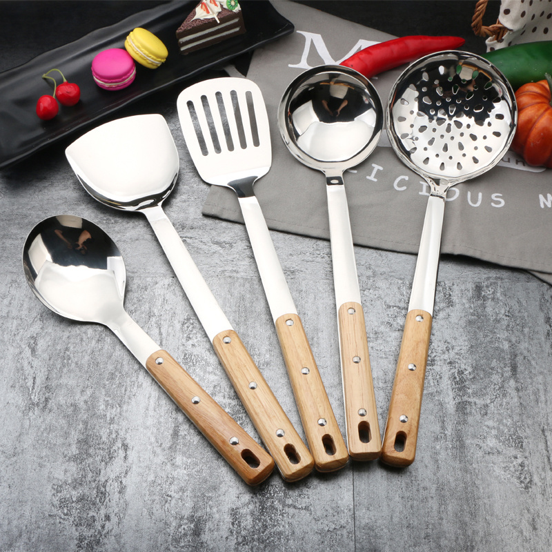 Kitchenaid Utensil Set Cooking Tool Stainless Steel Utensil De Cuisine Kitchen Utensil Set With Wooden Handle