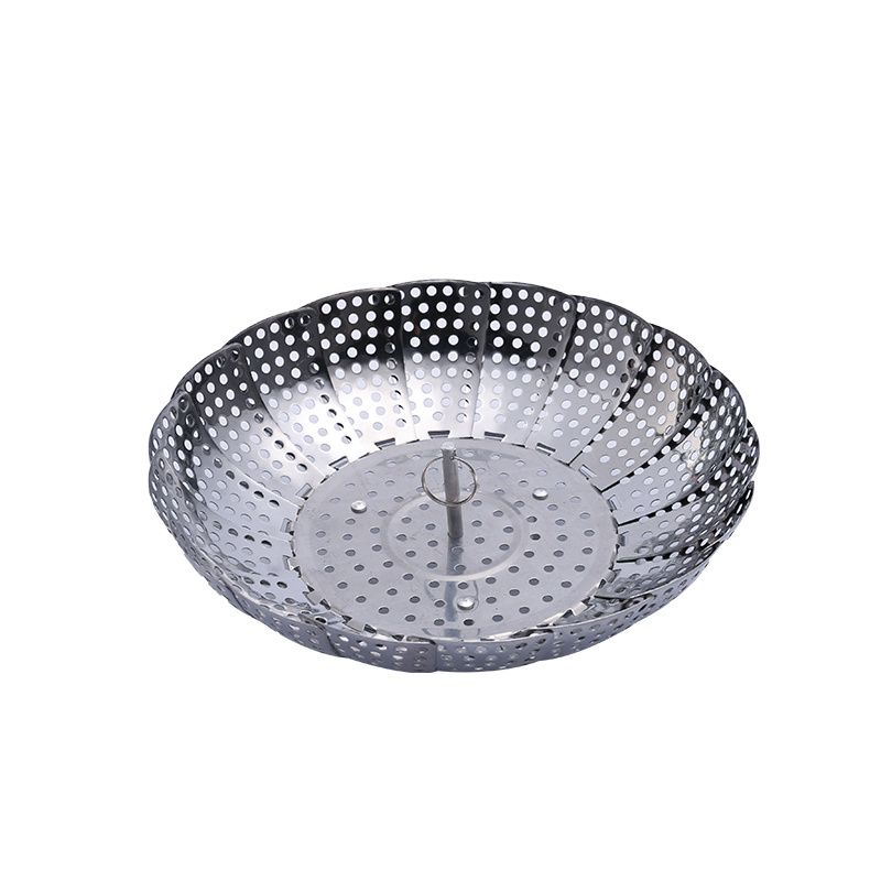 Wholesale Foldable Veggie Egg Steamer Vegetable Telescopic Stainless Steel Food Steamer Basket