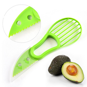 Fruit Vegetable Kitchen Multi Function Tools Plastic Avocado Cutter 3 in 1 Avocado Slicer