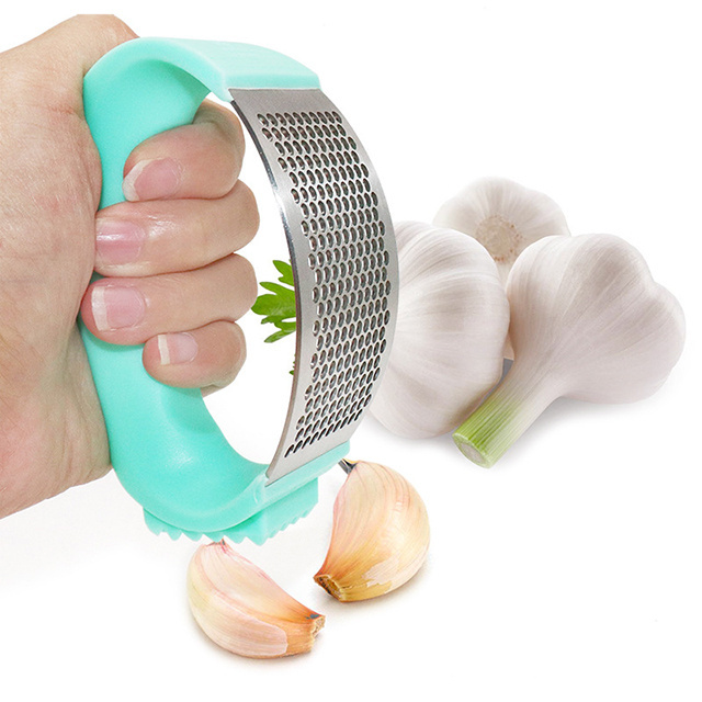 Premium Kitchen Garlic Crusher Stainless Steel Garlic Press Rocker with Ergonomic Handle