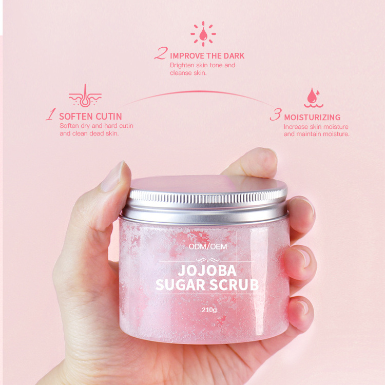 Jojoba Oil Facial Bodyscrub Private label Natural Vegan Organic Whitening Exfoliating Whipped Face Sugar Cream Body Scrub