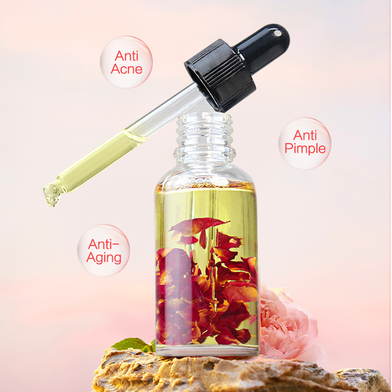 Amazon Hot Sale Pure And Natural Rose Petal Multi Use Oil Face Body And Hair body Skin Care Repair massage oil for female