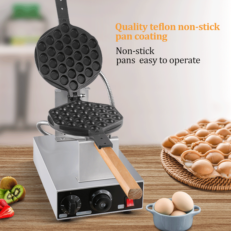 Commercial Snack Machine Egg Roll Waffle Maker HongKong Blegain Bubble Waffle Maker