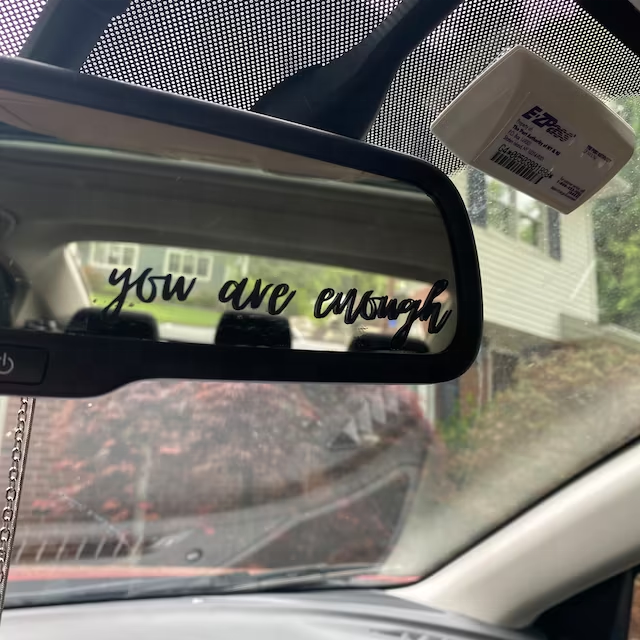 Personalized Inspiration Affirmation Rear View Mirror Decal Custom Decal for Rear View Mirror