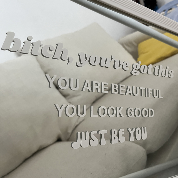 You Look Beautiful Mirror Decal Custom Bathroom Decorative Decor Inspirational Round Mirror Wall Sticker With Multiple Colors